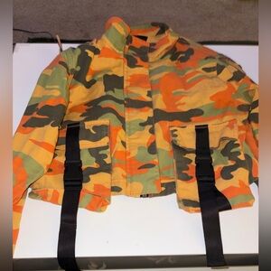 Camouflage Kids Jacket with Pockets
